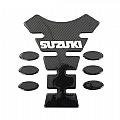 Bike It Carbon Effect Logo Spine Tank Pad Suzuki