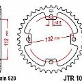 Rear sprocket JT R1072 38 Teeth