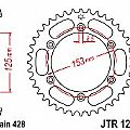 Rear sprocket JT R1258 54 Teeth JT