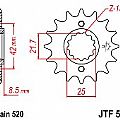 Front Sprocket JT JTF516 13-15 Teeth (KAWASAKI ZZR-KL-KLX250)