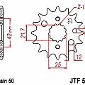 Γρανάζι JT Εμπρός JTF519 16 Δόντια (KAWASAKI ZXR750 ZX-9R-900 VN800)
