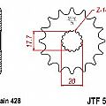 Γρανάζι JT Εμπρός JTF558 15-16-17 Δόντια YAMAHA TZR80 DT-TDR-DTR-TZR125 JT