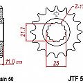 Front Sprocket JT JTF580 15-16-17 Teeth YAMAHA FZ6 YZF-R6-750-1000 FZR750-1000