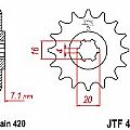 Front Sprocket JT JTF413 12 Teeth SUZUKI TSX50 JT