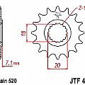 Γρανάζι JT Εμπρός JTF427 12 Δόντια SUZUKI RM125 RM-Z250 JT