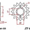 Γρανάζι JT Εμπρός JTF430 13-14-15 Δόντια SUZUKI RM-Z250 GT-GS-GSX250 KAWASAKI KX250 JT