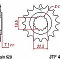 Front Sprocket JT JTF434 15 Teeth SUZUKI GZ250 TU250 X VL250 INTRUDER