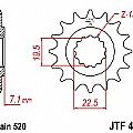 Γρανάζι JT Εμπρός JTF434 15 Δόντια SUZUKI GZ250 TU250 X VL250 INTRUDER