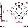 Γρανάζι εμπρόσθιο JT JTF314.16 Δόντια HONDA XRV750 AFRICA TWIN