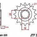 Γρανάζι εμπρόσθιο JT JTF326.13 Δόντια HONDA CR125 R JT