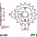 Γρανάζι εμπρόσθιο JT JTF270.14 Δόντια HONDA CB250 Nighthawk CMX250 Rebel