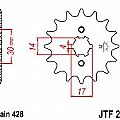 Γρανάζι εμπρόσθιο JT JTF273.14 δόντια SUZUKI FL125 Address HONDA Supra