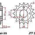 Γρανάζι εμπρόσθιο JT JTF296.15 δόντια HONDA XLV400-600-650-700 V TRANSALP VT600 C SHADOW JT