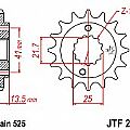 Front sprocket JT JTF296.15 teeth HONDA XLV400-600-650-700 V TRANSALP VT600 C SHADOW JT