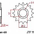 Γρανάζι εμπρόσθιο JT JTF1120.13 δόντια APRILIA/PEUGEOT/YAMAHA 50