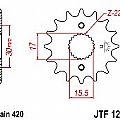 Γρανάζι εμπρόσθιο JT JTF1256.15 δόντια HONDA CRF-XR70 CR80-85