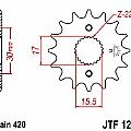 Front sprocket JT JTF1256.15 teeth HONDA CRF-XR70 CR80-85 JT