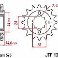 Γρανάζι εμπρόσθιο JT JTF1372.17 δόντια HONDA VLX/VT750