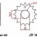 Γρανάζι εμπρόσθιο JT JTF1439.12 δόντια SUZUKI LT-F160 GSX250