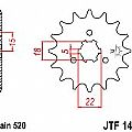 Γρανάζι JT Εμπρός JTF1445.12SC  KAWASAKI KX125 K1-K2-K5 L1-L2-L4