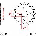 Front sprocket JT JTF1559.14 teeth YAMAHA TW200 (89-12) TRAILWAY