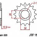 Γρανάζι εμπρόσθιο JT JTF1579.16 δόντια YAMAHA R-1/FZ-1 (520 μετατροπή) JT