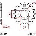 Γρανάζι εμπρόσθιο JT JTF1581.16 δόντια YAMAHA YZF-R6 / R7 (520 μετατροπή) 