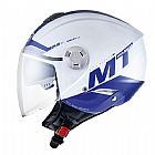 ΚΡΑΝΟΣ JET MT HELMETS CITY ELEVEN ΑΣΠΡΟ - ΜΠΛΕ