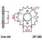 FRONT SPROCKET JT JTF280.13  AX 1 / NX250 / XL250 DEGREE