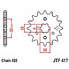 ΓΡΑΝΑΖΙ JT ΕΜΠΡΟΣ JTF417 14-15-16 ΔΟΝΤΙΑ KAWASAKI KMX125-200 BN125 ELIMINATOR