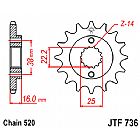 ΓΡΑΝΑΖΙ JT ΕΜΠΡΟΣ JTF736 14-15 ΔΟΝΤΙΑ DUCATI 400-600-750-900 MONSTER