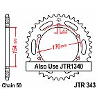 REAR SPROCKET JT JTR343 43 TEETH