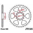 REAR SPROCKET JTR845 40-41 TEETH