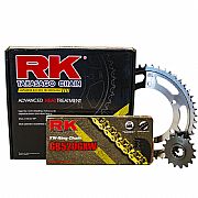 Σετ Γρανάζια και Αλυσίδα RK GXW χρυσή  XT660