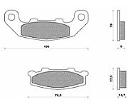 Σετ τακάκια πίσω NEWFREN FD138 KAWASAKI GPZ 400 R (90)