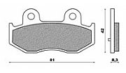 Σετ τακάκια πίσω οργανικά NEWFREN FD326BE για SUZUKI AN400 / UX SIXTEEN 125-150 (08)