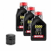 Πακέτο με 3 λάδια motul 5000 και φίλτρο λαδιού για σέρβις