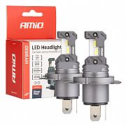 Λάμπες LED Set AMIO H4 12V 60W 6.000K 5.600lm (2 Pcs )