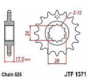 Γρανάζι εμπρόσθιο JT JTF1371.15 HONDA CB600 F-W X Y 1 2 3 4 5 6 Hornet CBF600 S-6 7 Cowl CBR600 F 3