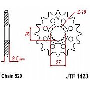 Γρανάζι εμπρόσθιο JT JTF1423.17 δόντια SUZUKI GSX-R1000 (K9/L0/L1 520 μετατ.)