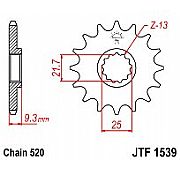 Front sprocket JT JTF1539.14 teeth KAWASAKI EX250 Ninja 250R