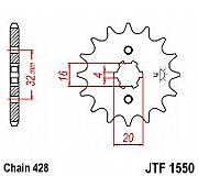 Γρανάζι εμπρόσθιο JT JTF1550.14 δόντια YAMAHA WR 125R / YZF 125R