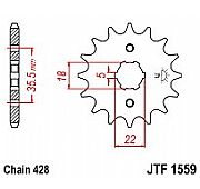Γρανάζι εμπρόσθιο JT JTF1559.14 δόντια YAMAHA TW200 (89-12) TRAILWAY