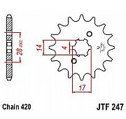 Γρανάζι εμπρόσθιο JT JTF247.13 δόντια HONDA C50 ACTIVE 50