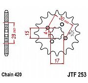 Γρανάζι εμπρόσθιο JT JTF253.14 δόντια HONDA  INNOVA (02-04)