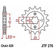 Front sprocket JT JTF276.15 teeth CM250 /TB CB400 NB NC