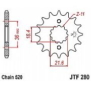 Γρανάζι εμπρόσθιο JT JTF280.13  AX 1 / NX250 / XL250 DEGREE