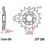 Γρανάζι εμπρόσθιο JT JTF284.13 δόντια HONDA CRF 450 X (05-09)