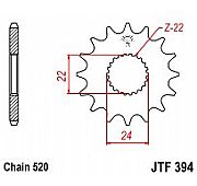 Γρανάζι JT Εμπρός JTF394 15-16-17 Δόντια APRILIA 125 AFI-RX-SX-MX-RS