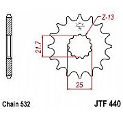 Γρανάζι JT Εμπρός JTF440 14-15 Δόντια SUZUKI GSX-R1100 G/H/J KATANA